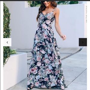 Astonishing Floral Ruffle Maxi Dress